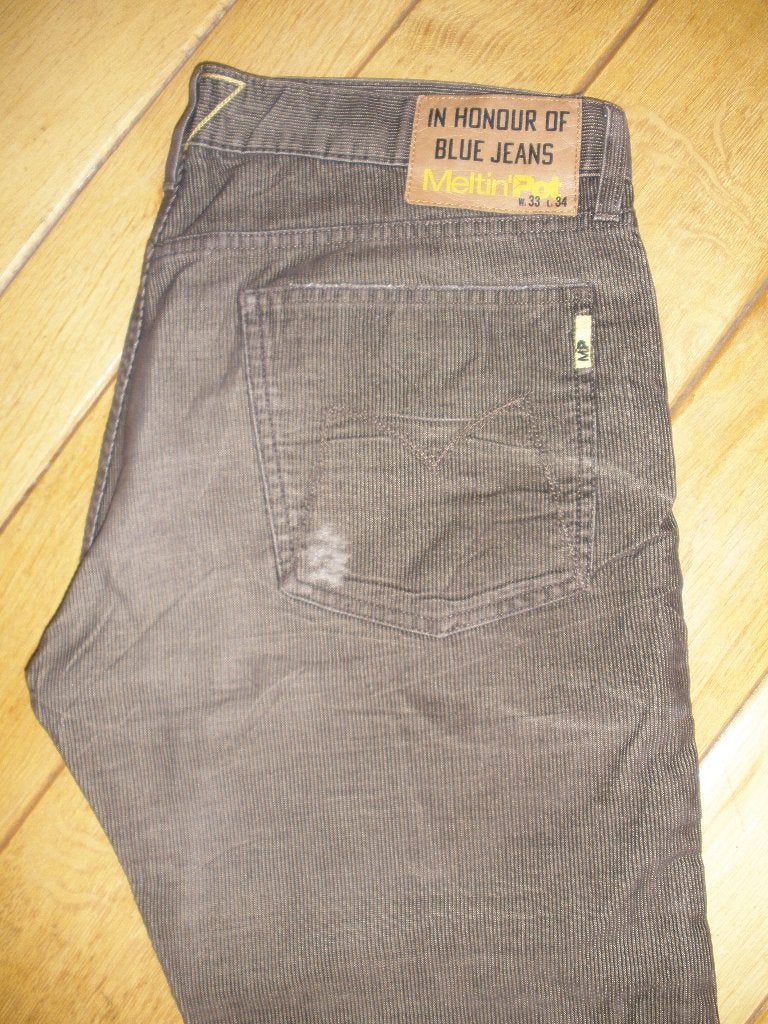 MELTIN'POT broek bruin rib maat 33, Overige kleuren, Ophalen of Verzenden, Zo goed als nieuw, W33 - W34 (confectie 48/50)