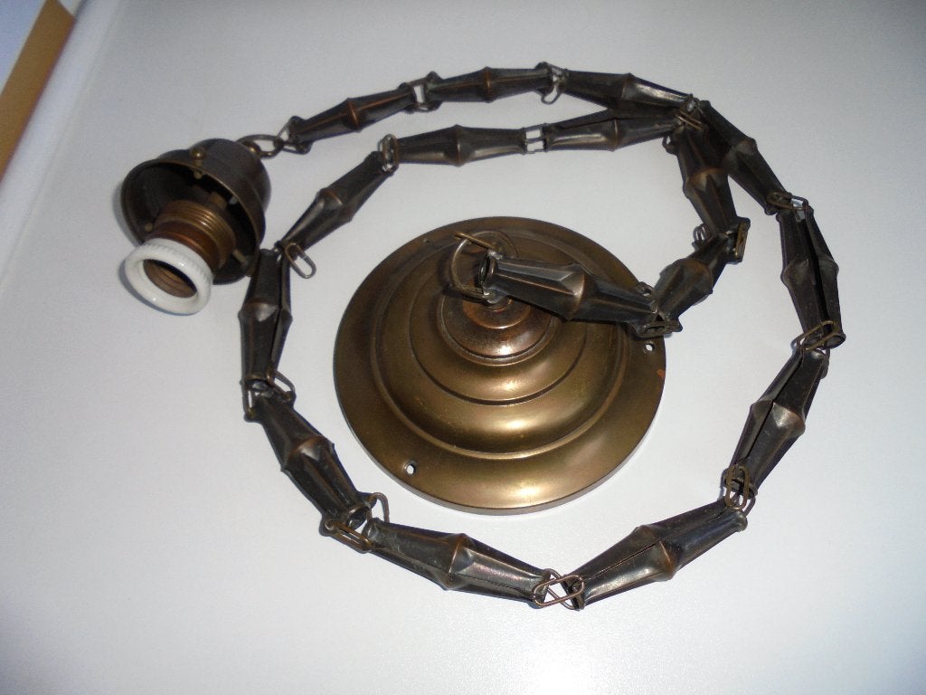 Koperen lamparmatuur incl. plafonniëre, Antiek en Kunst, Ophalen of Verzenden