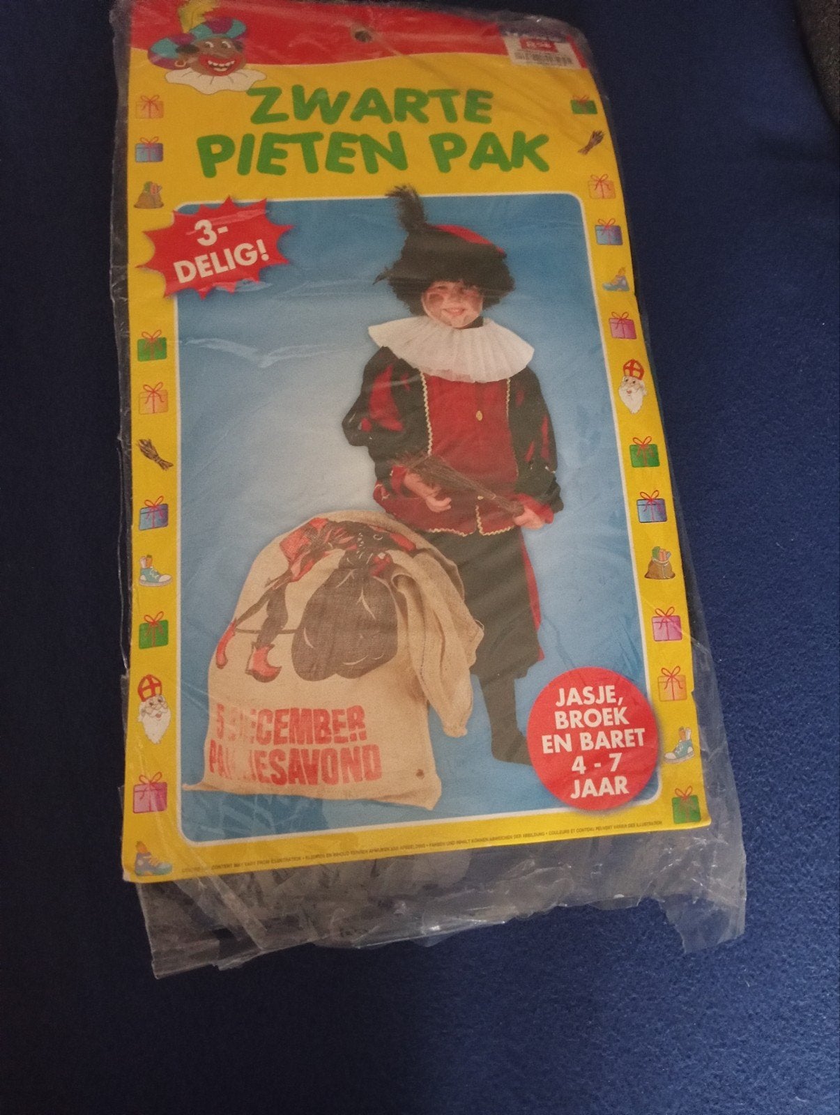 Zwarte Pieten Pak - 3-delig (jasje, broek en baret), Kinderen en Baby's, Ophalen of Verzenden