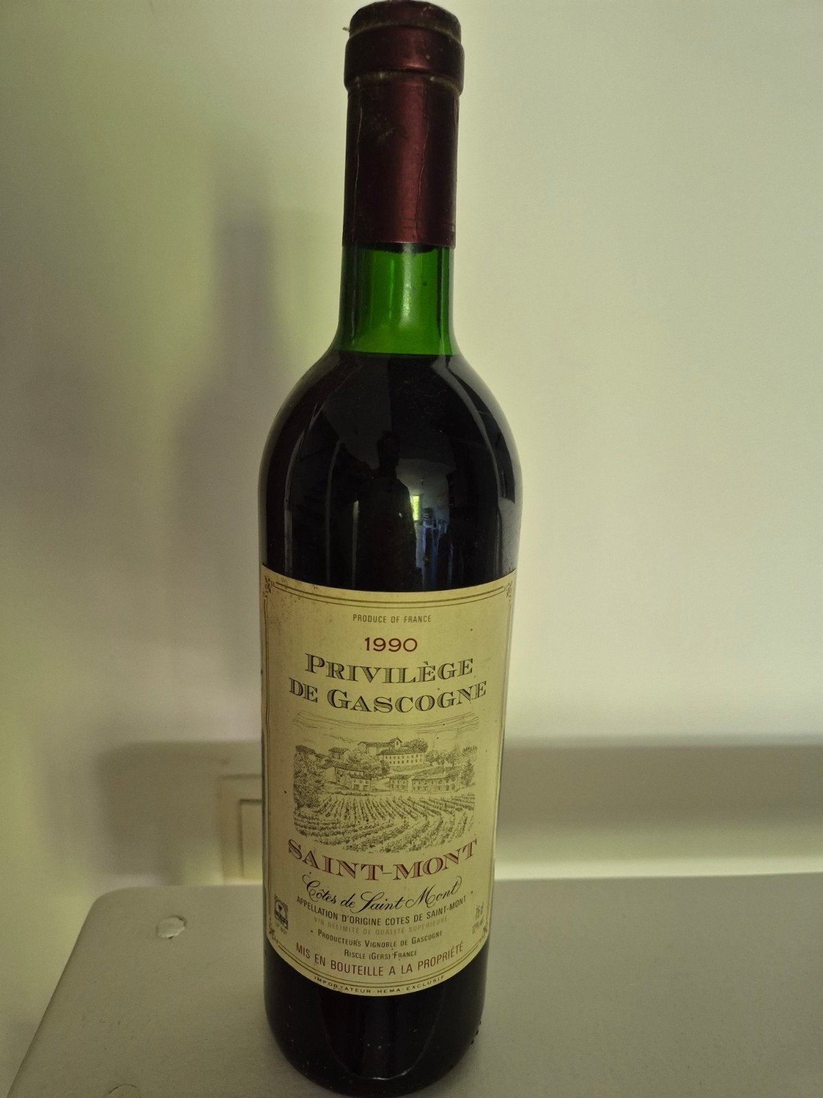 Privilège de Gascogne Saint-Mont 1990 Rode Wijn, Verzamelen, Wijnen, Ophalen, Gebruikt, Frankrijk, Rode wijn