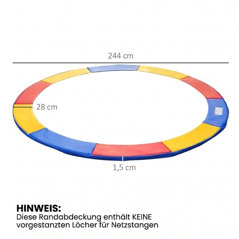 Trampoline Randbescherming 244 cm - Kleurrijk en Veilig, Ophalen of Verzenden, Nieuw