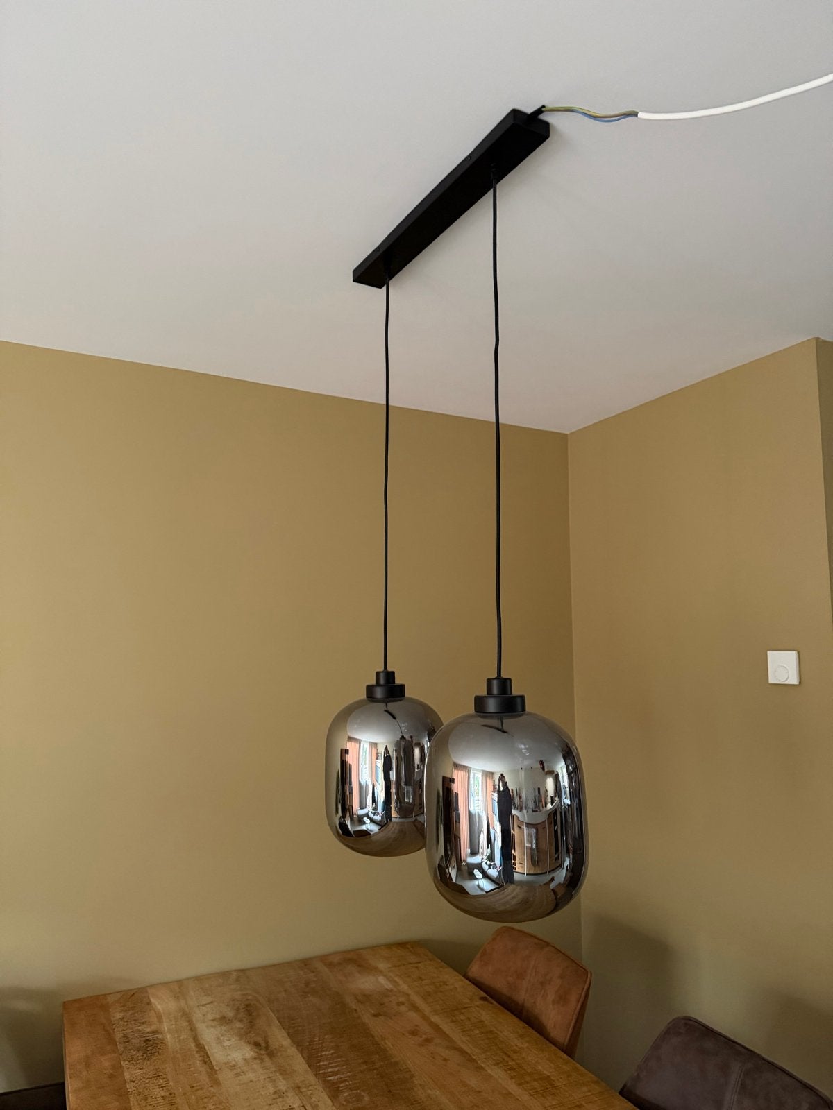Bronx71 Hanglamp Smoke 30 cm 2-lichts glas, Ophalen of Verzenden, Zo goed als nieuw, Glas, E27 (groot)