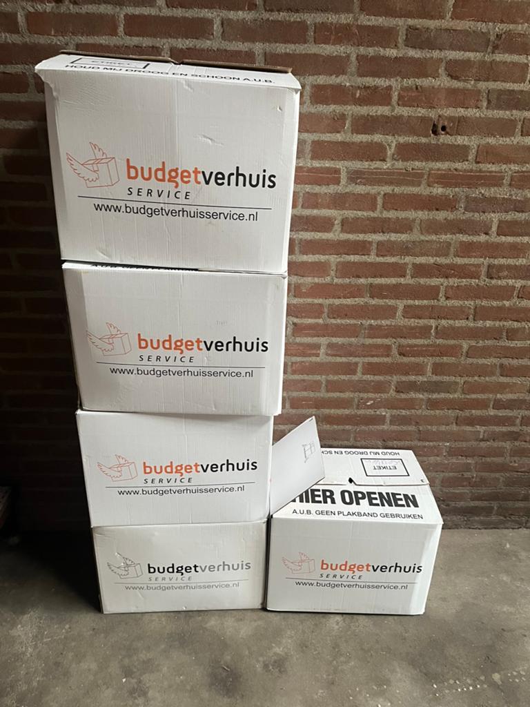 Verhuisdozen ruim 20 stuks, Ophalen, 50 tot 75 cm, Minder dan 40 cm, 35 tot 50 cm