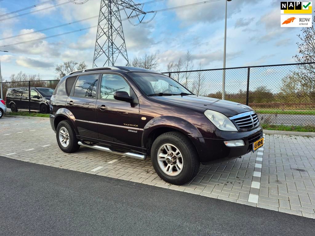SsangYong Rexton RX 270 Xdi HR automaat, Auto's, Automaat, Gebruikt, Zwart, Stoelverwarming