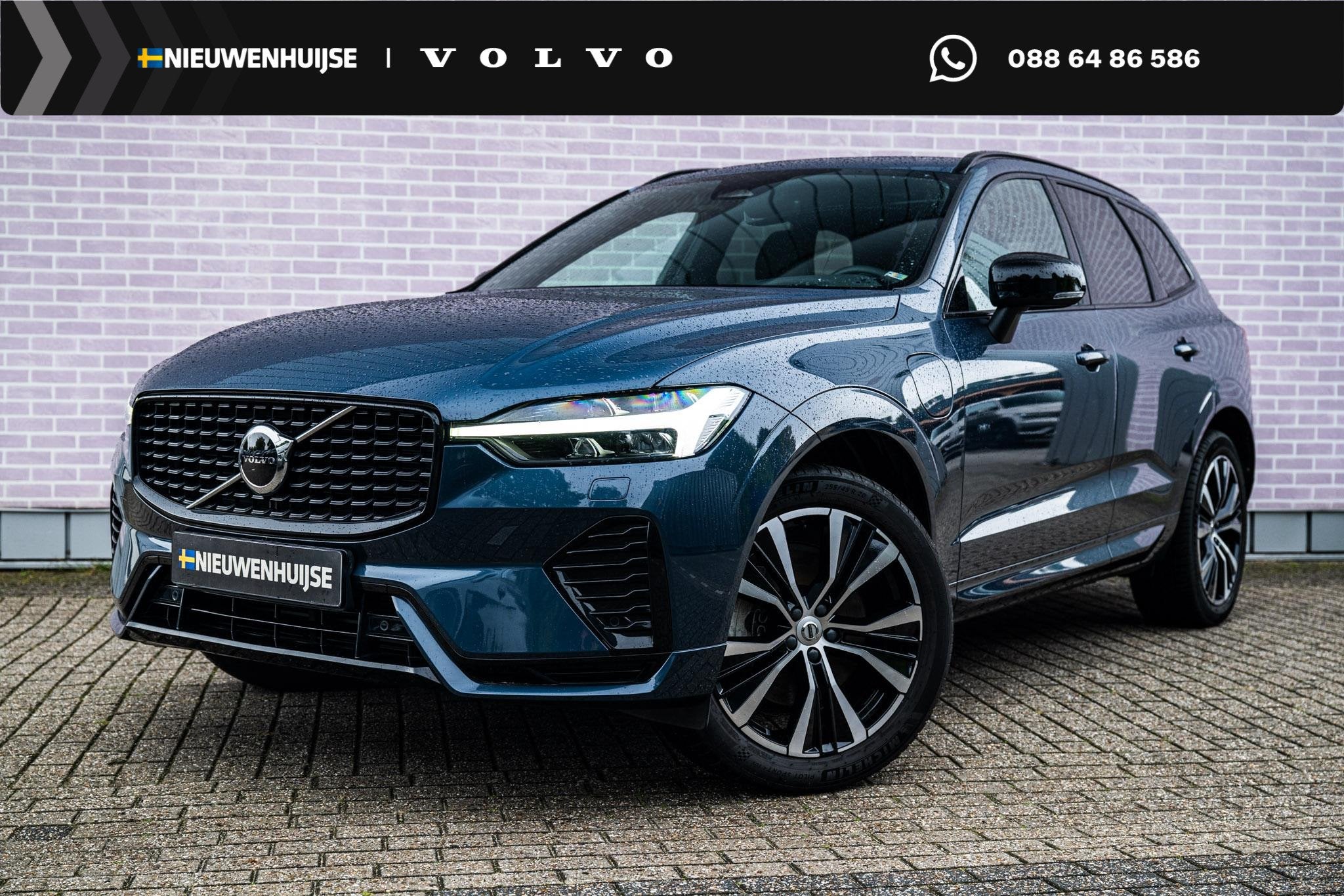 Volvo XC60 Plug-in Hybrid T6 AWD Ultimate Dark | Long Range, Auto's, Gebruikt, Euro 6, 4 cilinders, Blauw