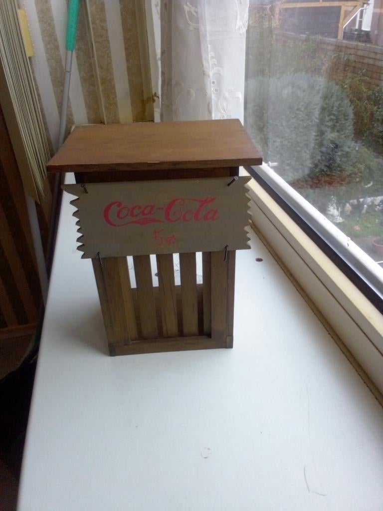 Decoratief houten kistje Coca-Cola, Ophalen, Minder dan 50 cm, Gebruikt, Minder dan 50 cm