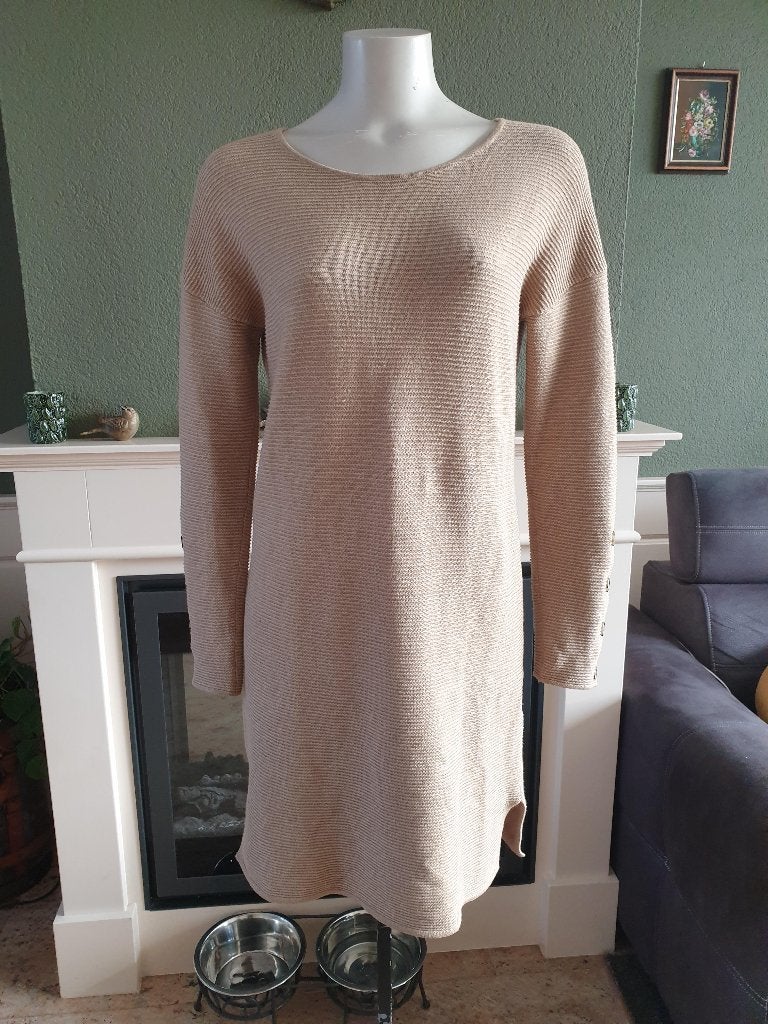 Kiabi warme bruine trui jurk mt XS 34 knopen, Kleding | Dames, Bruin, Verzenden, Zo goed als nieuw, Kiabi