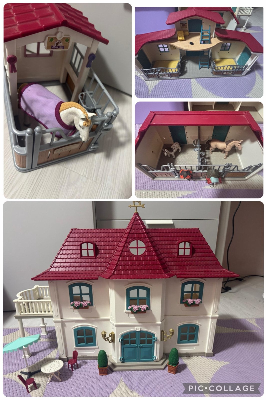 Grote Schleich paardenstal en woonhuis met veel accessoires, Ophalen, Zo goed als nieuw, Poppenhuis