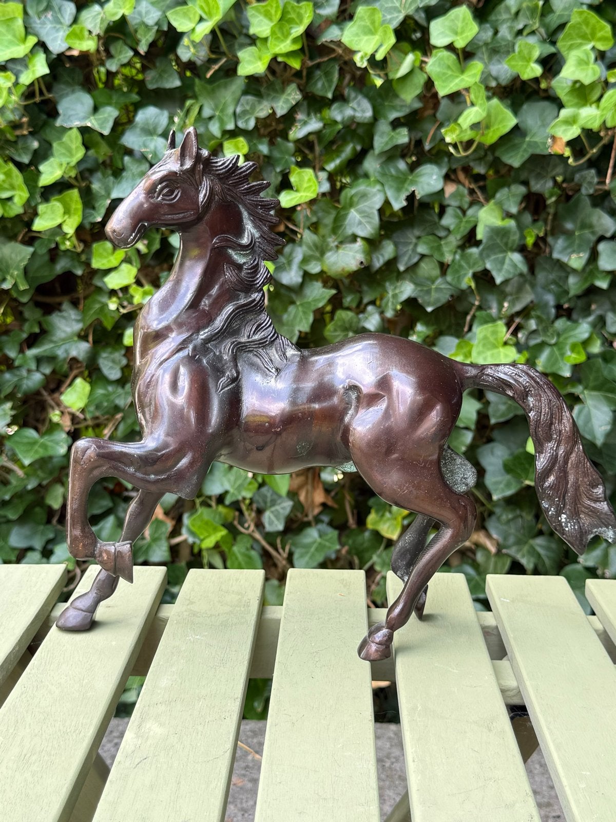 Prachtig bronzen paardenbeeld - 27 cm hoog, Ophalen of Verzenden, 20 - 50 cm, Beeld, Bruin