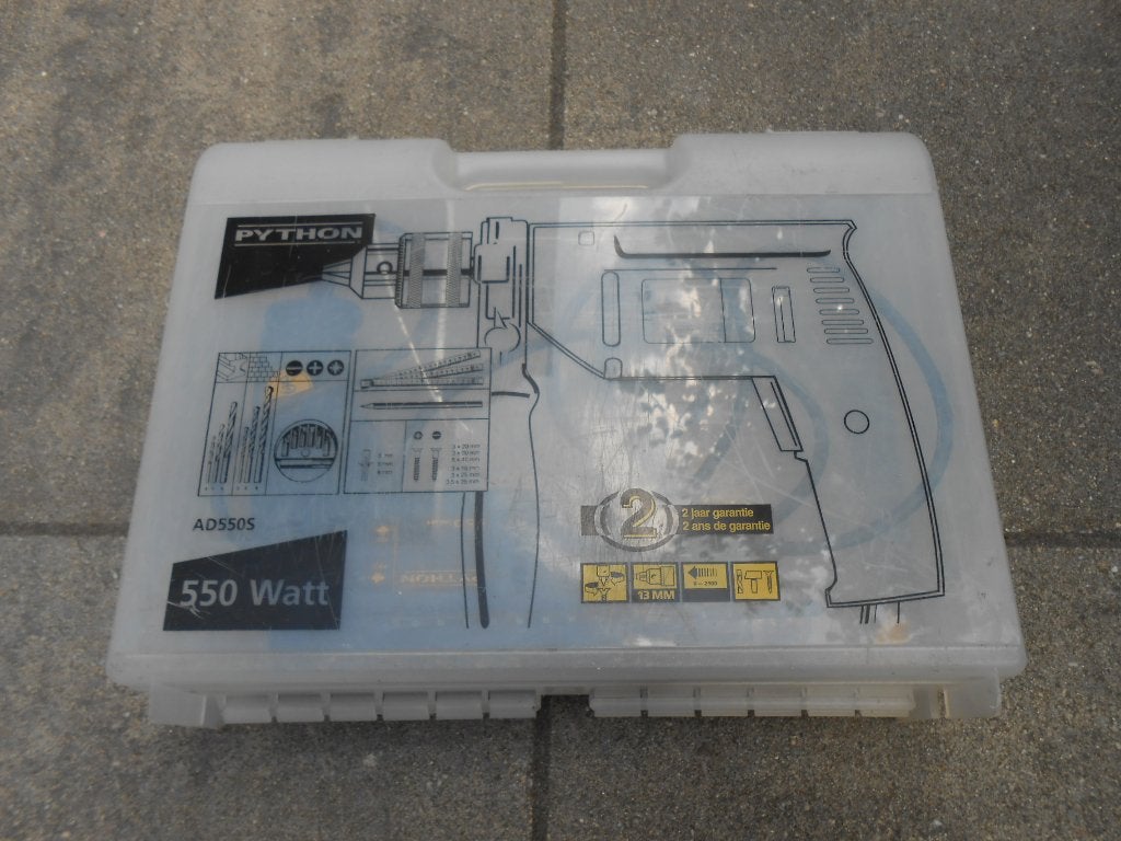 Python Boormachine met Koffer, Ophalen, Gebruikt, 400 tot 600 watt, Boormachine