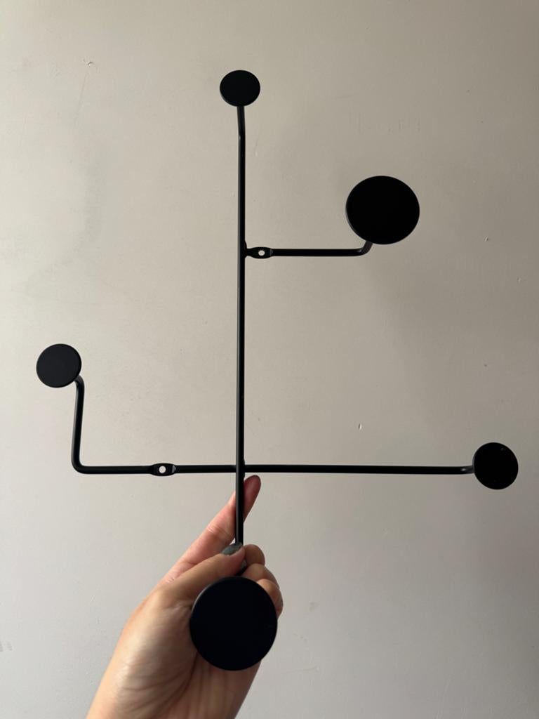 Moderne Zwarte Metalen Wanddecoratie/Kapstok, Zwart, Ophalen of Verzenden, Zo goed als nieuw, Metaal