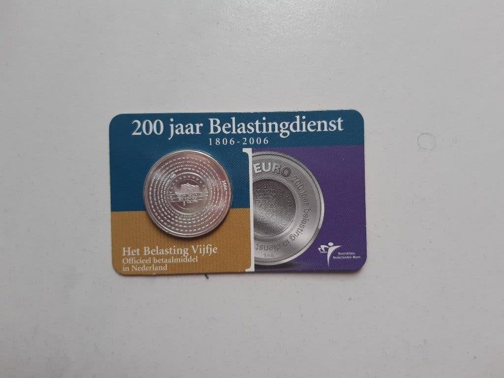 Herdenkingsmunt 200 jaar Belastingdienst, Postzegels en Munten, Munten | Nederland, Koningin Beatrix, Zilver, Euro's, Ophalen of Verzenden
