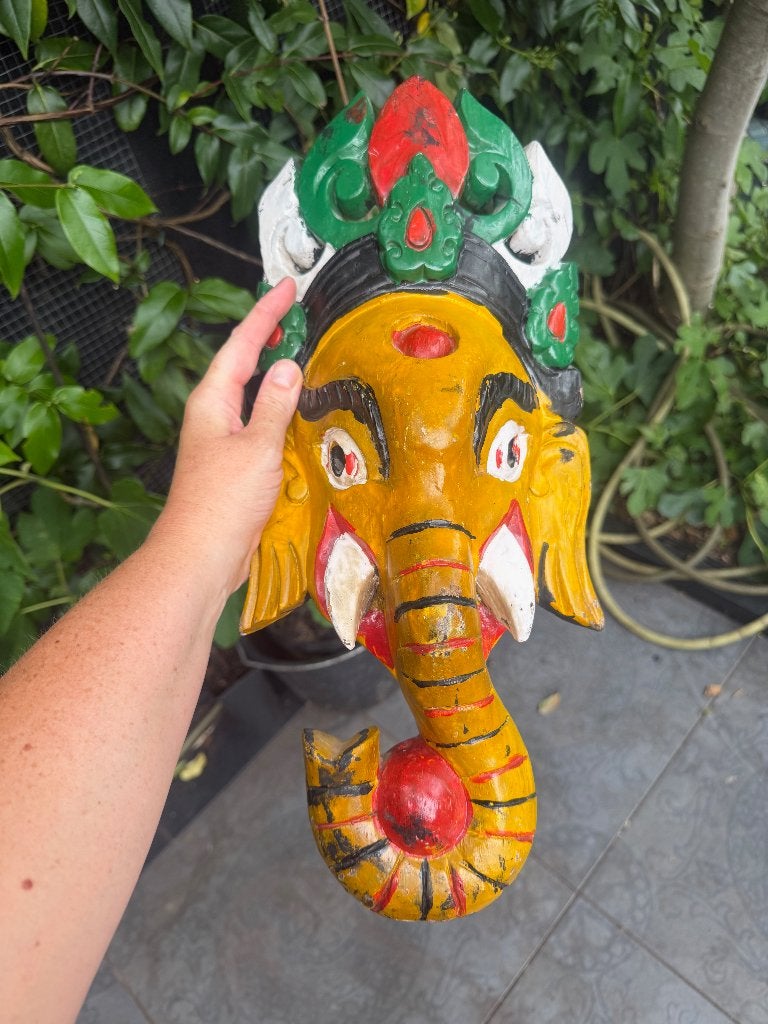 Prachtige unieke houtsnijwerk Ganesh masker, 20 - 50 cm, Hout, Azië, Overige stijlen
