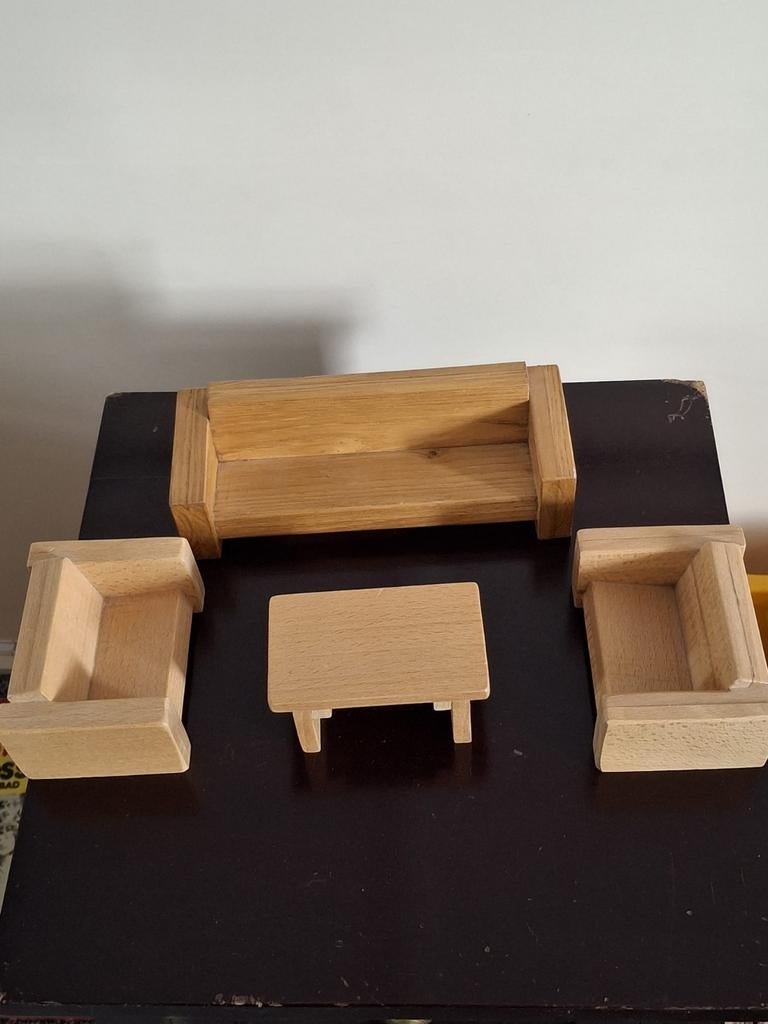 Houten meubels voor modelbouw of poppenhuis, Overige merken, Gebruikt, 1:50 of kleiner, Overige typen