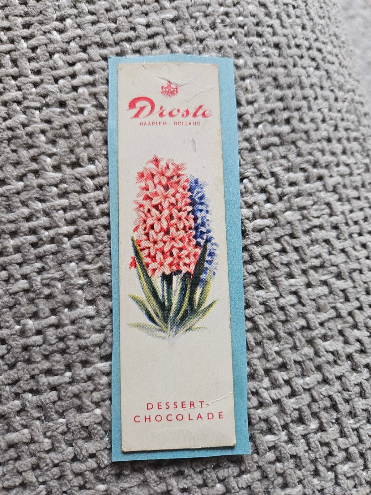 Droste Dessert Chocolade Boekenlegger Hyacinten, Ophalen of Verzenden, Gebruikt