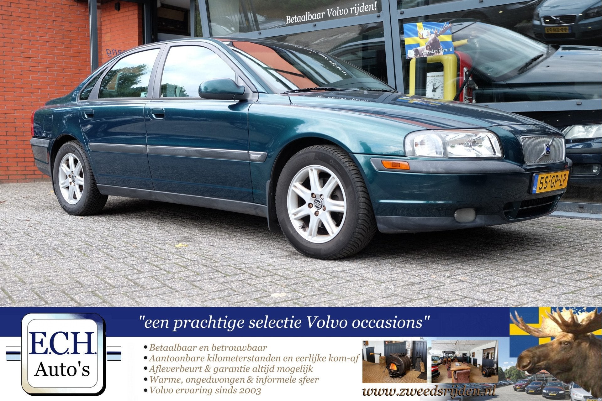 Volvo S80 2.4 170 pk Aut. Trekhaak (bj 2001, automaat), Stof, Bedrijf, Grijs, 170 pk