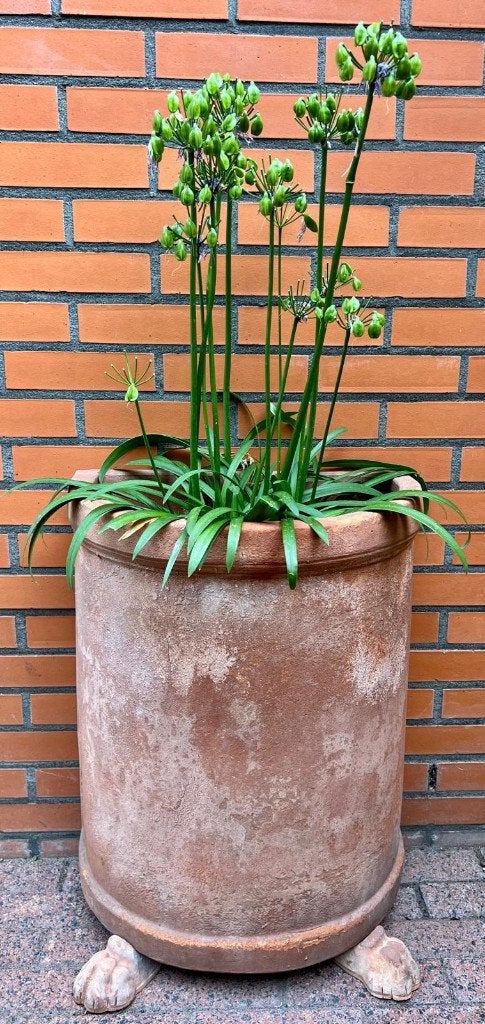 Grote handgemaakte terracotta halve bloempot / wandpot, Tuin en Terras, Bloempotten, Ophalen, Gebruikt, 40 cm of meer, Overige vormen