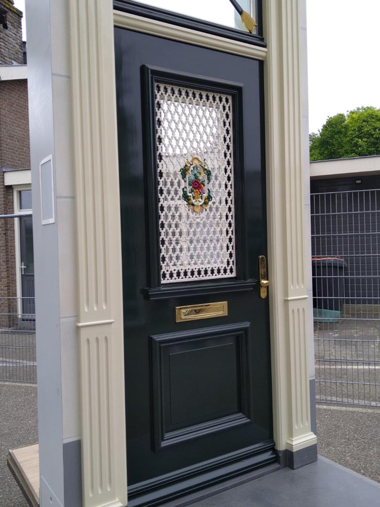Kozijn met rooster voordeur, Doe-het-zelf en Verbouw, Deuren en Horren, 215 cm of meer, Nieuw, Buitendeur, Glas