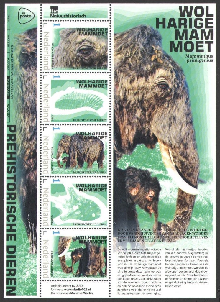 Postzegels Prehistorische dieren: Wolharige Mammoet, Ophalen of Verzenden, Na 1940, Postfris