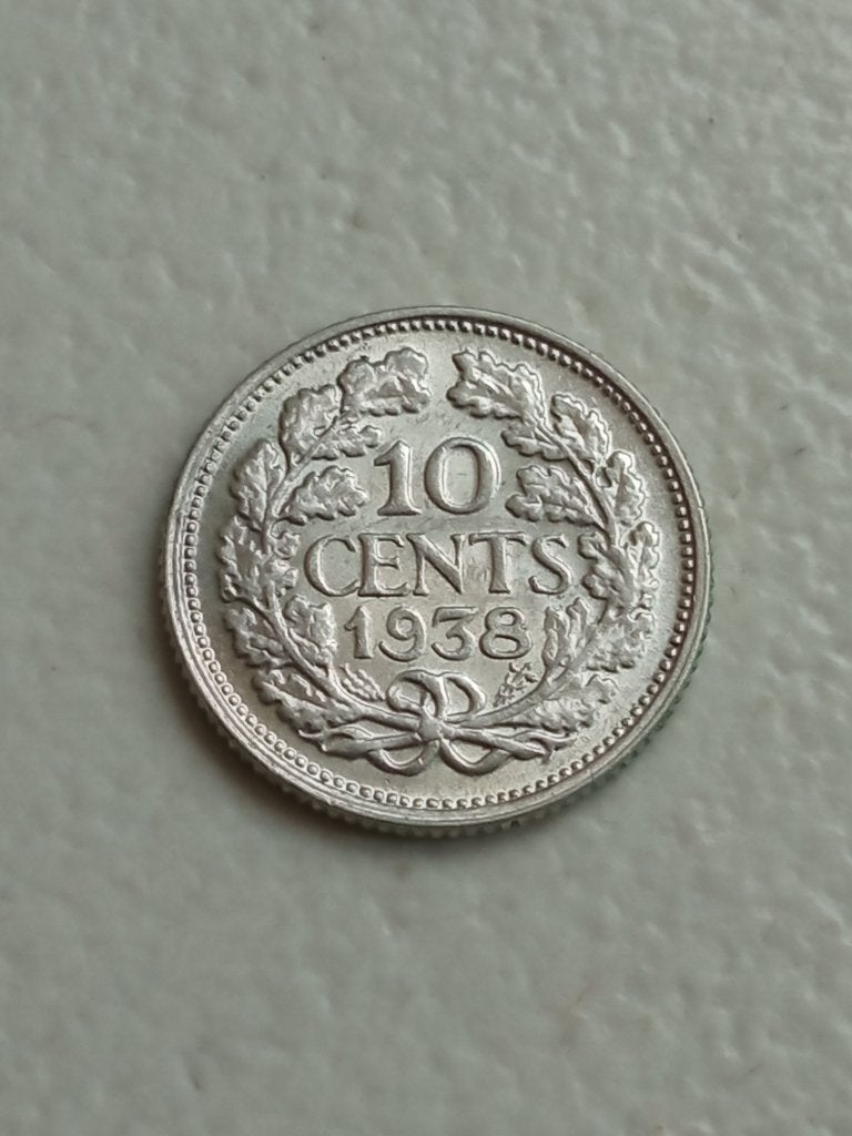 Nederland 10 cent 1938., Postzegels en Munten, Munten | Nederland, Zilver, Ophalen of Verzenden, 10 cent, Koningin Wilhelmina