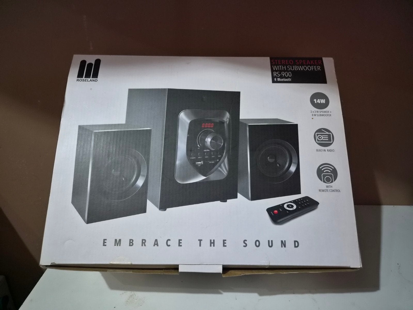 Roseland RS-900 Stereo Speaker met Subwoofer - Nieuw in Doos, Audio, Tv en Foto, Overige merken, Stereo speakers, Afstandsbediening