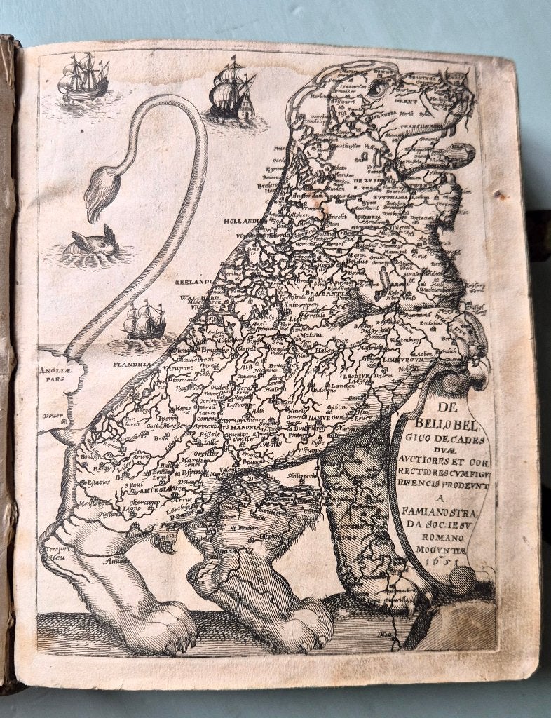 Strada: De Bello Belgico 1651 met oa 24 uitslaande gravures, Verzenden