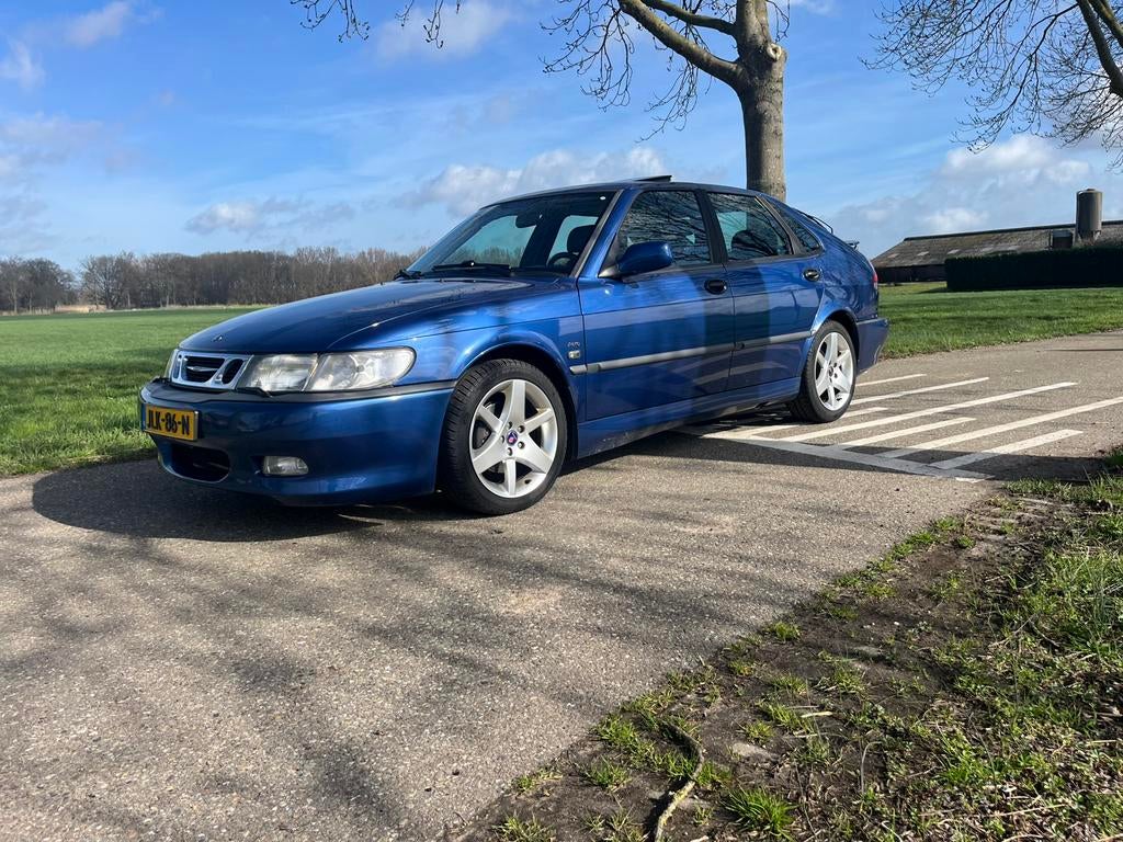 Saab 9-3 Aero 2.0 Turbo 206 PK, Schuifkanteldak, Grote beurt, Auto's, Saab, Zwart, 4 cilinders, Blauw, 205 pk