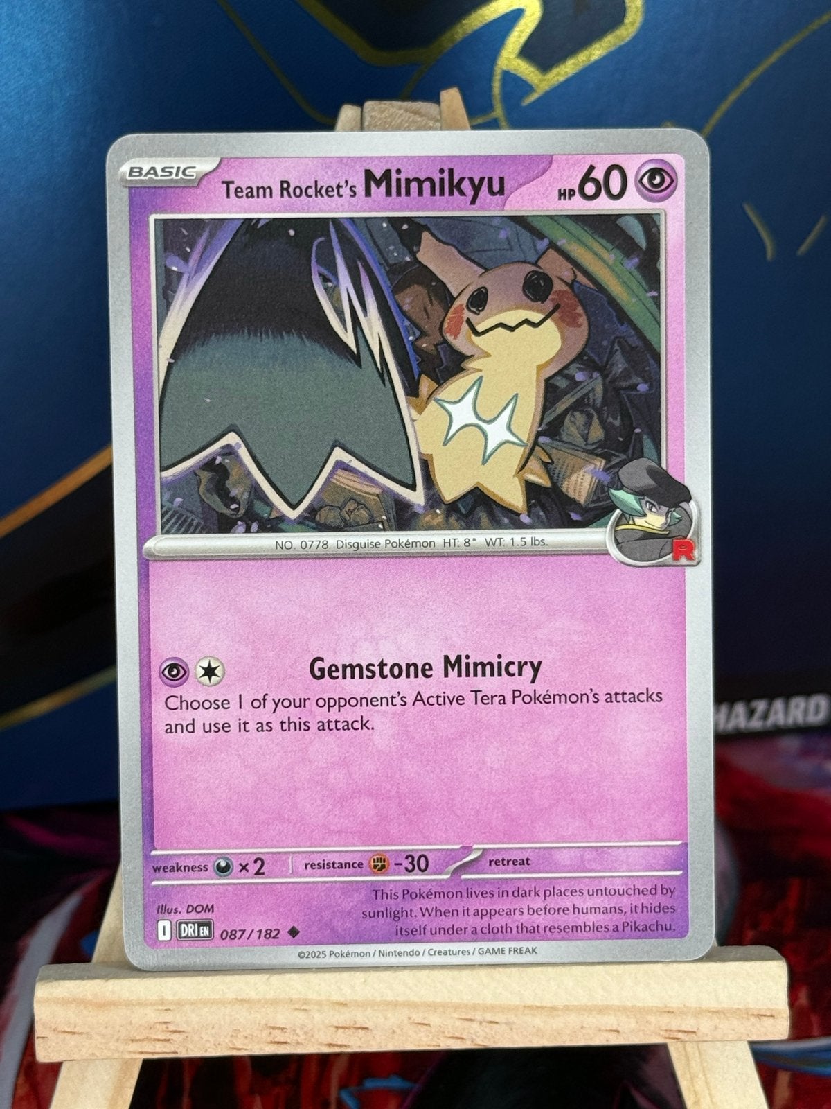 Team Rocket's Mimikyu #87 | Pokemon Destined Rivals, Ophalen of Verzenden, Zo goed als nieuw, Losse kaart
