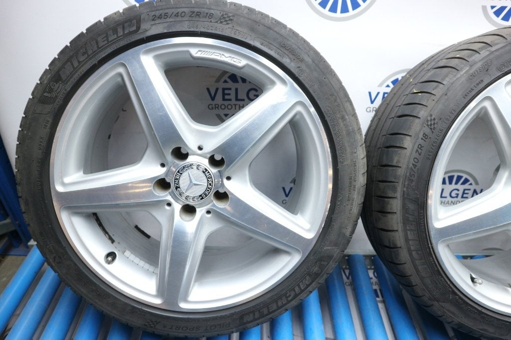 Mercedes CLS AMG velgen 18 inch origineel zomerbanden 5x112, Auto-onderdelen, Banden en Velgen, 18 inch, Banden en Velgen, Ophalen of Verzenden