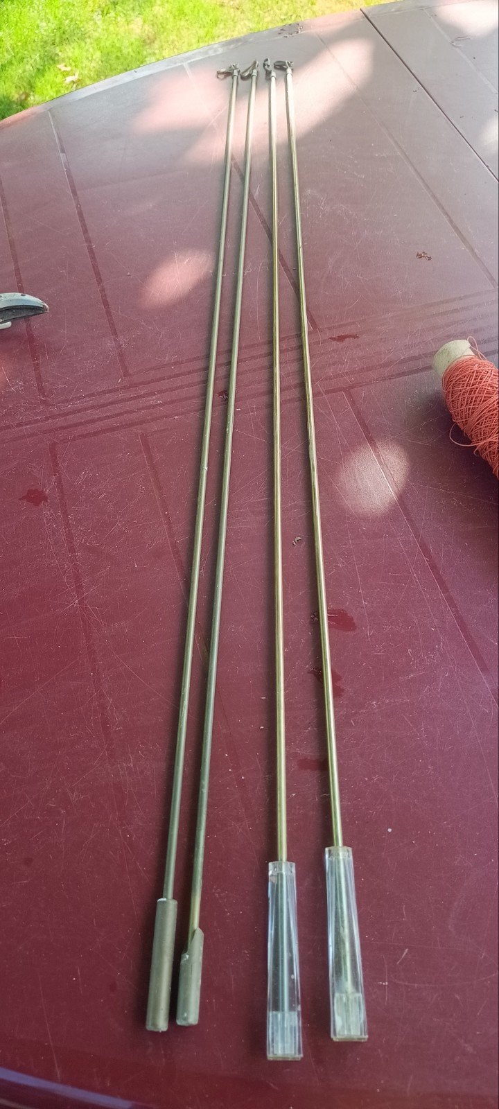 6 Koperen trekstangen voor gordijnen 93 cm lang, Ophalen of Verzenden, Koper