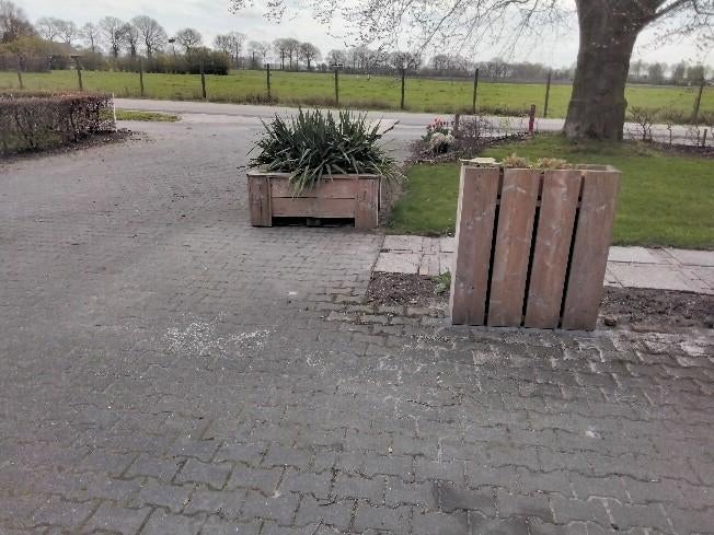 bloembak   IBC formaat        eigen ontwerp ook mogelijk, Tuin en Terras, Ophalen, 100 cm of meer, Zo goed als nieuw, Rechthoekig