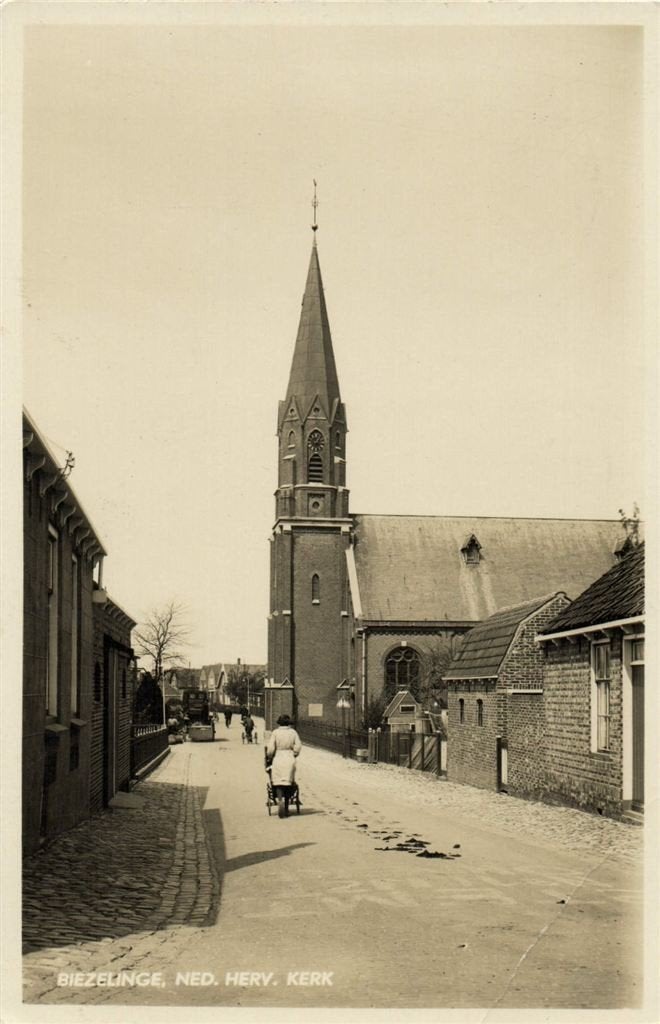 Biezelinge, Ned. Herv. Kerk - B-keus - 1938 gelopen, Verzamelen, Ophalen of Verzenden, 1920 tot 1940, Gelopen, Noord-Brabant