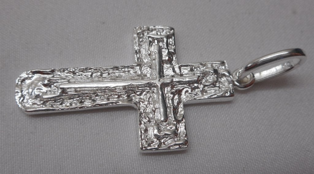 Prachtig zilveren kruis hanger unisex nr.803, Verzenden, Zo goed als nieuw, Kruis of Symbool, Zilver