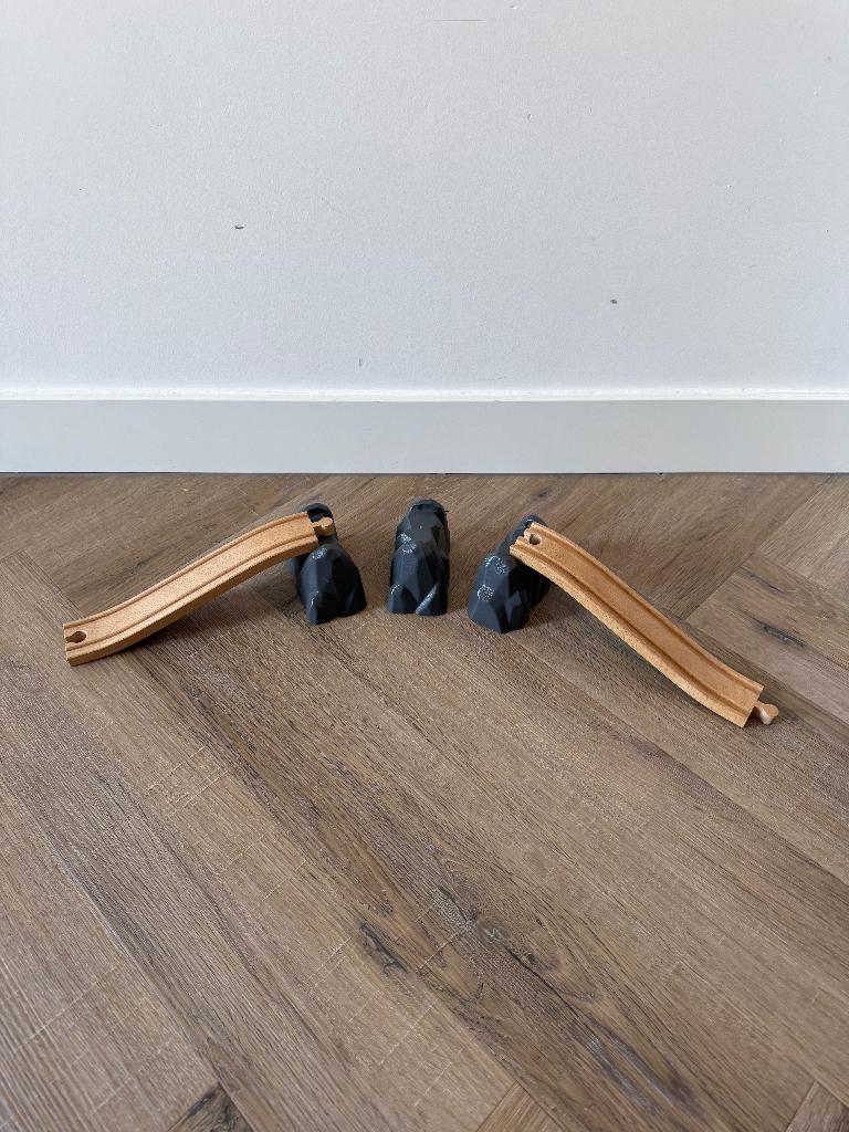 Heel goed 3x Brio houten trein rots support & brug spoor set, Ophalen of Verzenden, Zo goed als nieuw