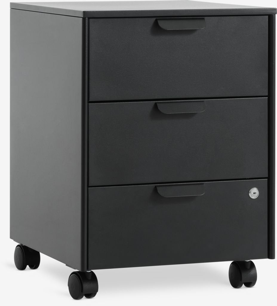 Metalen ladekast JYSK Klintholm, zwart, afsluitbaar, Ophalen, Minder dan 50 cm, Zo goed als nieuw, 3 of 4 laden