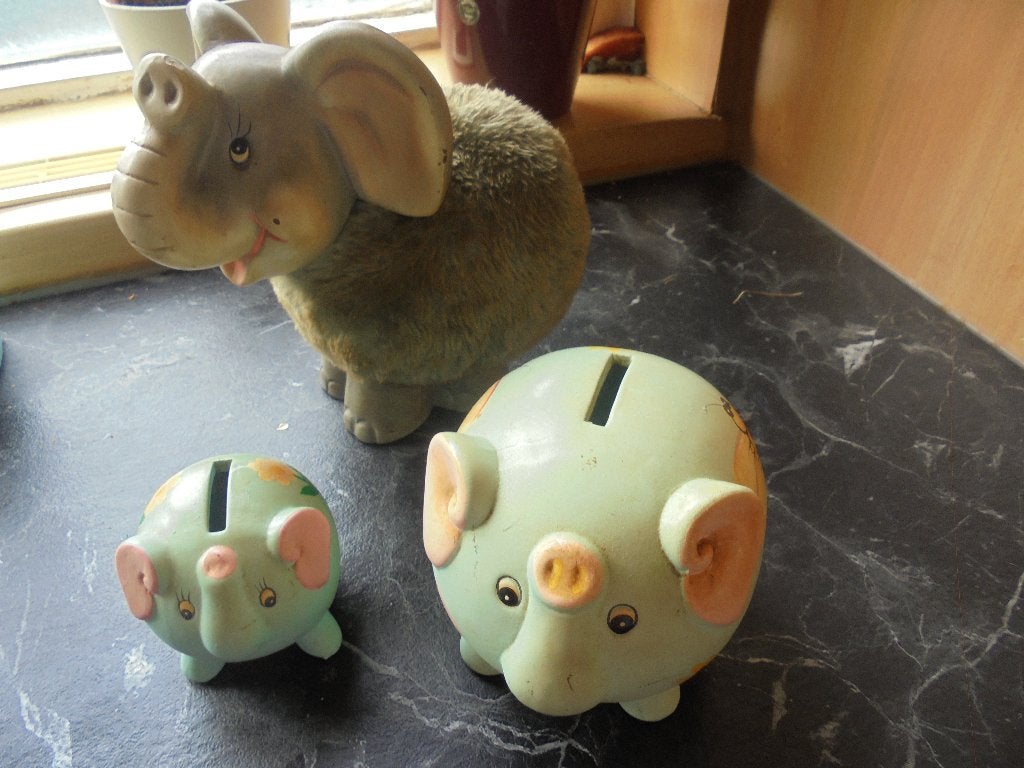 olifanten spaarpotten -fotolijstjes --armbandje en knuffel, Ophalen of Verzenden, Zo goed als nieuw, Dier