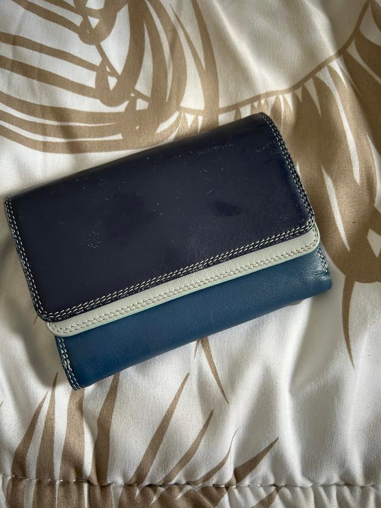 Portemonnee, Blauw, Zo goed als nieuw, Leer, Ophalen