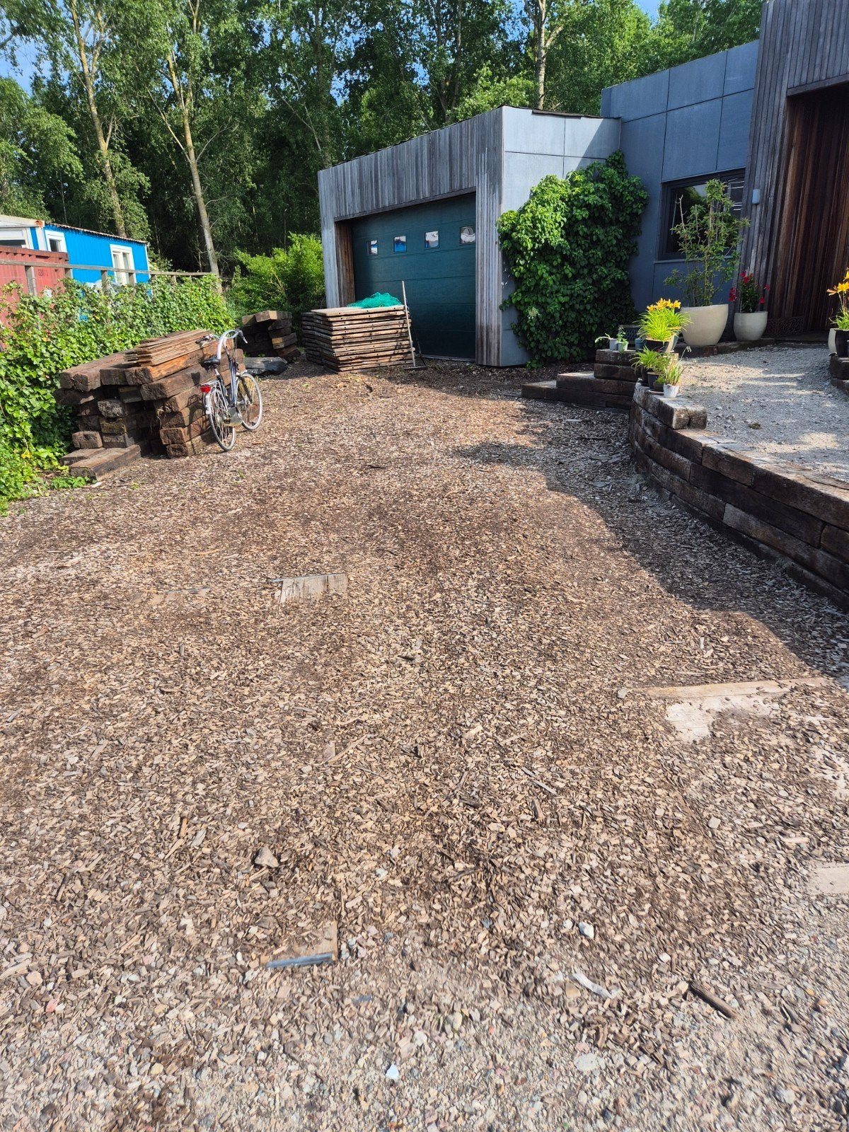 Gratis vergane houtsnippers (compost), Ophalen