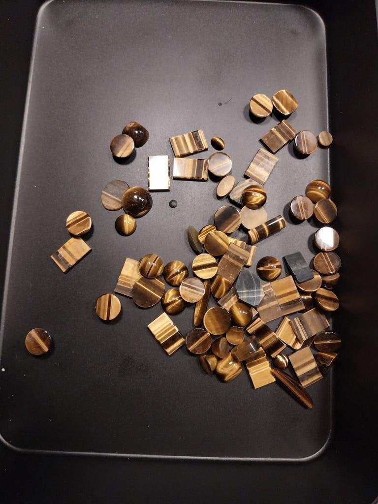 Lot tijgeroog cabochons, Sieraden, Tassen en Uiterlijk, Edelstenen, Ophalen of Verzenden, Zo goed als nieuw