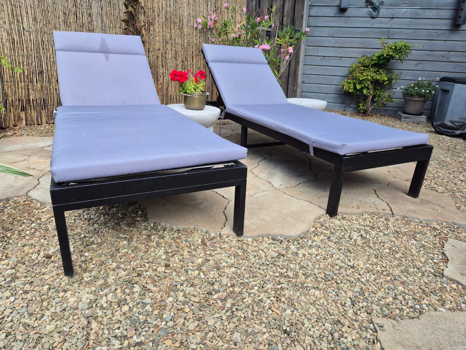 2 x Vinci Ligbedden met ligKussens, Tuin en Terras, Ophalen, Zo goed als nieuw, Aluminium, Verstelbaar
