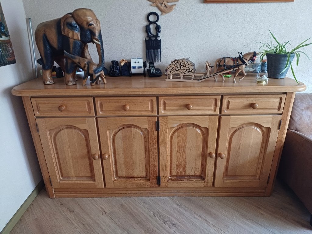 Blank eiken dressoir., Ophalen, Gebruikt, Met deur(en), Blank eiken