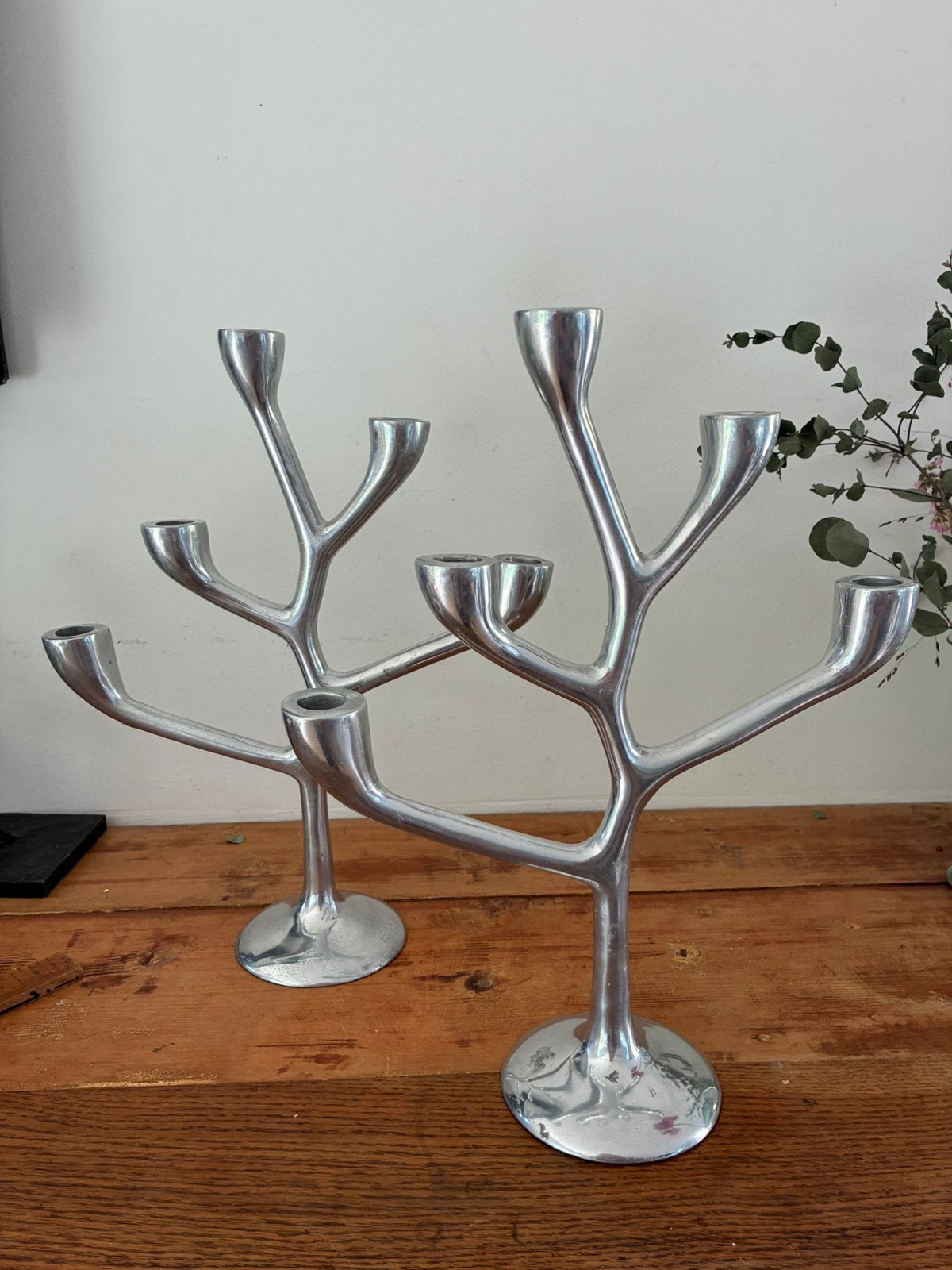 Paar design Italiaanse “boom” kandelaars, Ophalen of Verzenden