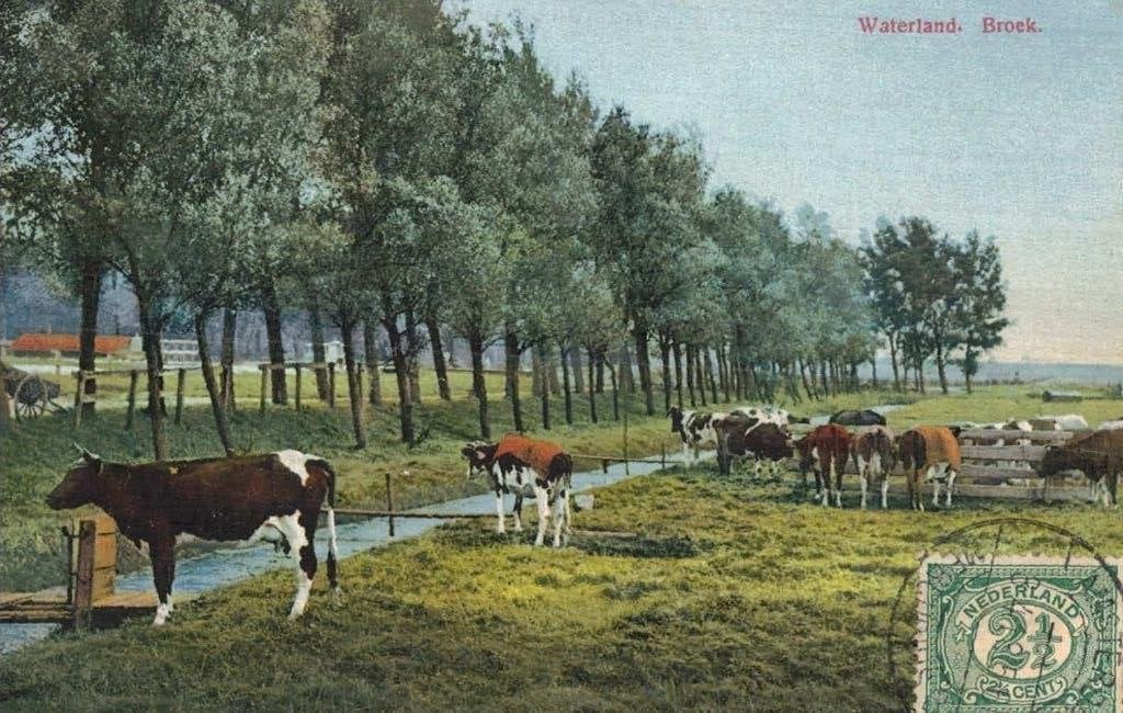 BROEK WATERLAND Postzegel voorkant (verzending buitenland), Ophalen of Verzenden, Voor 1920, Gelopen, Noord-Holland