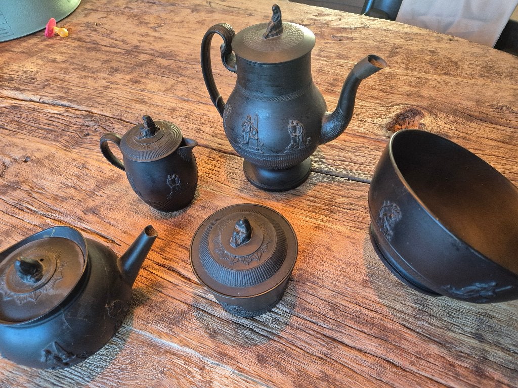Zwart basalten set, Ophalen of Verzenden