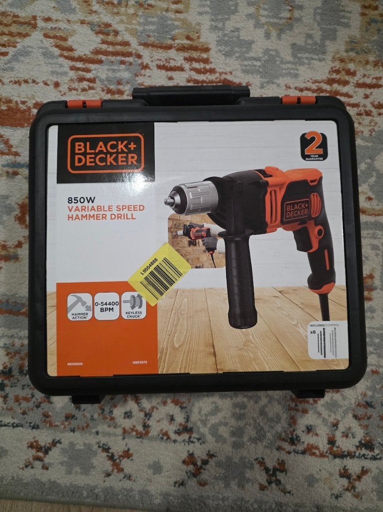 Black+Decker Klopboormachine hammer drill - 850W, Ophalen, Zo goed als nieuw, Boormachine