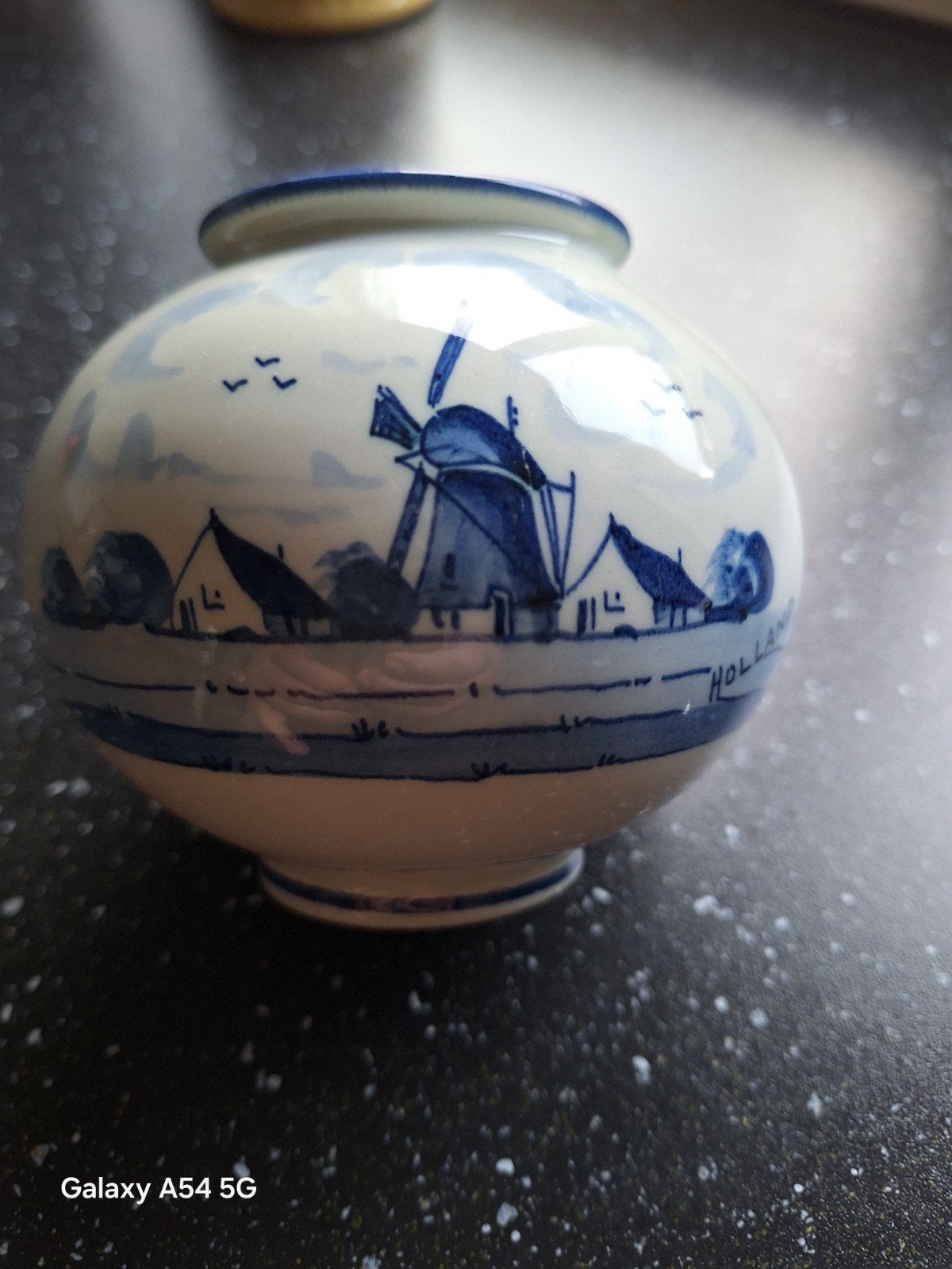 Delfts Blauw vaasje - Zenith Gouda - Hollandse molen, Antiek en Kunst, Ophalen of Verzenden