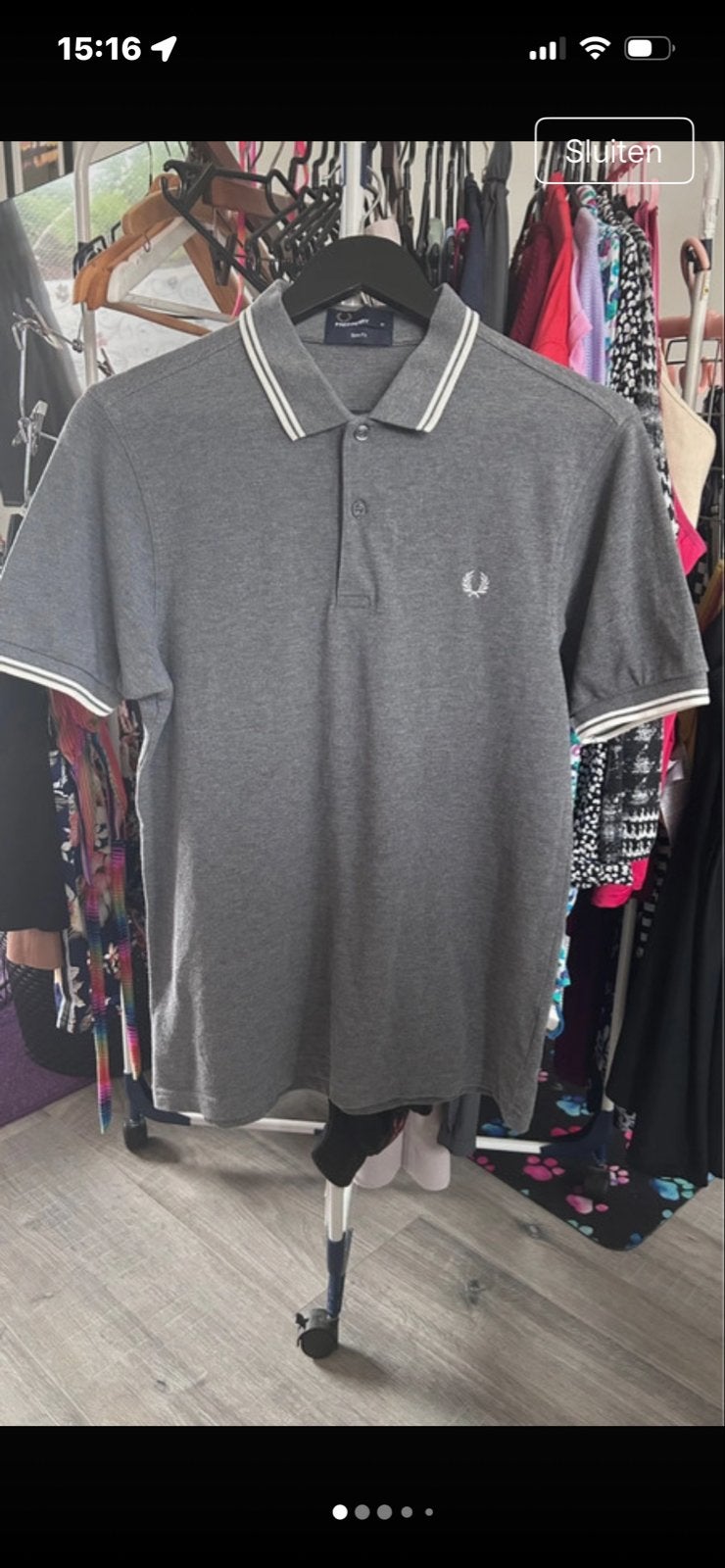 Fred Perry Slim Fit Polo Grijs Maat M, Ophalen of Verzenden, Zo goed als nieuw, Maat 48/50 (M), Grijs