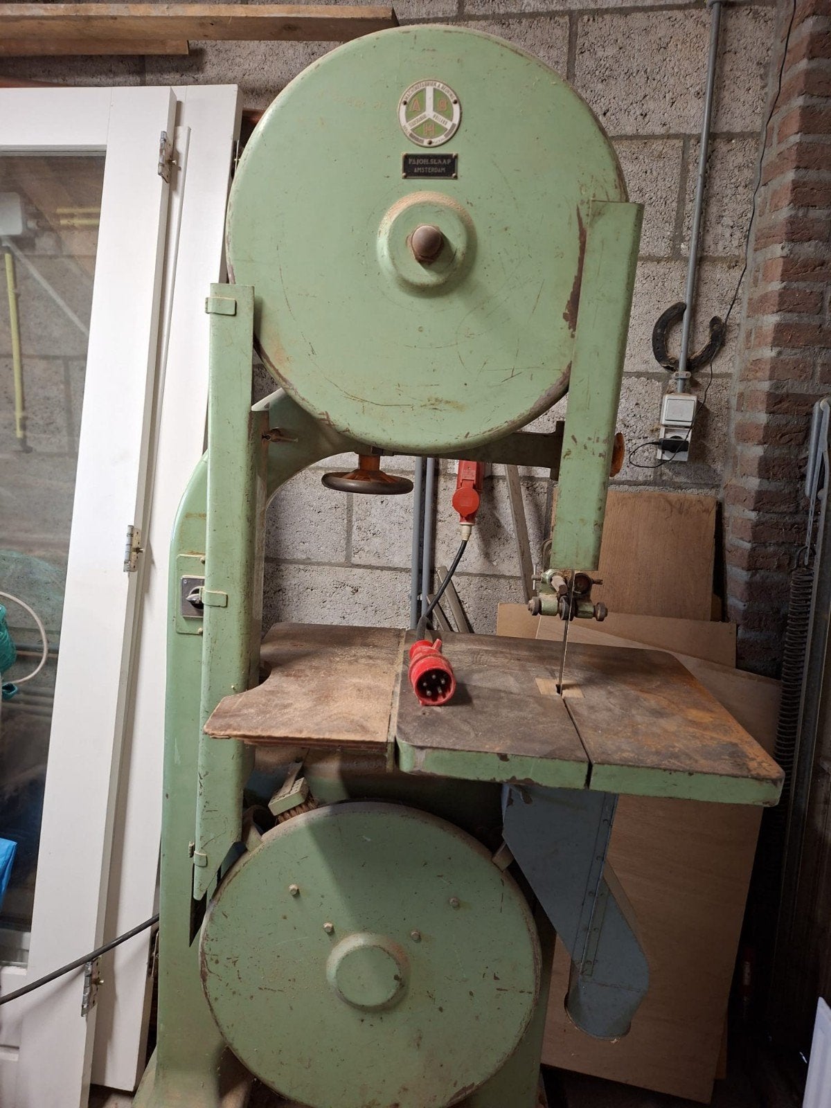 Lintzaag, oer degelijk! Werkt nog perfect., Doe-het-zelf en Verbouw, Gereedschap | Zaagmachines, Ophalen, Gebruikt, Lintzaag
