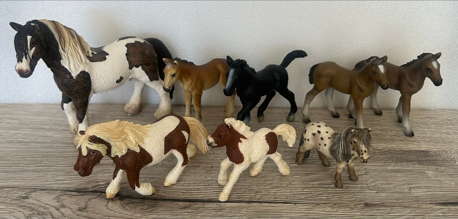 Diverse Schleich paarden en veulens set - 8 stuks, Ophalen of Verzenden, Gebruikt