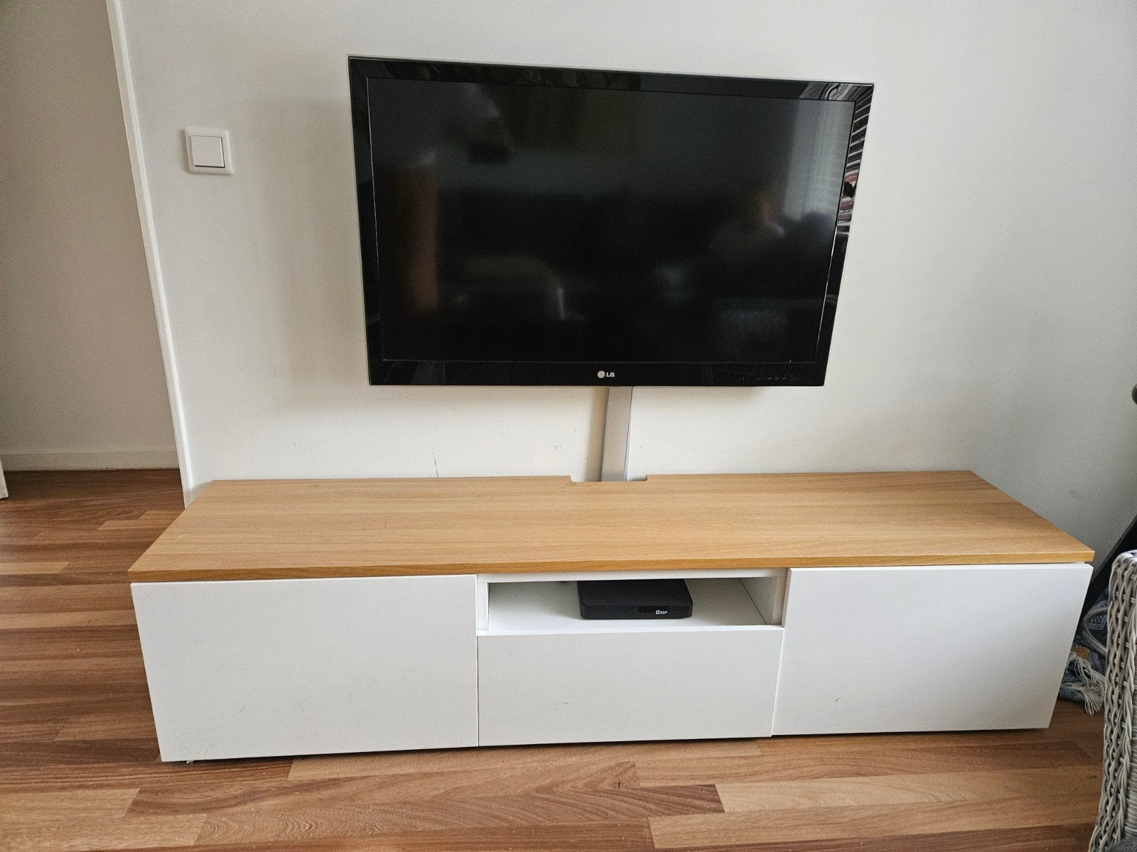 IKEA BESTÅ TV-meubel wit/Lappviken wit, 180x42x39 cm, Ophalen, Modern, Scandinavisch, 150 tot 200 cm, Zo goed als nieuw